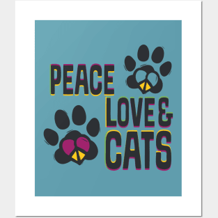 Peace Love Cats Posters and Art